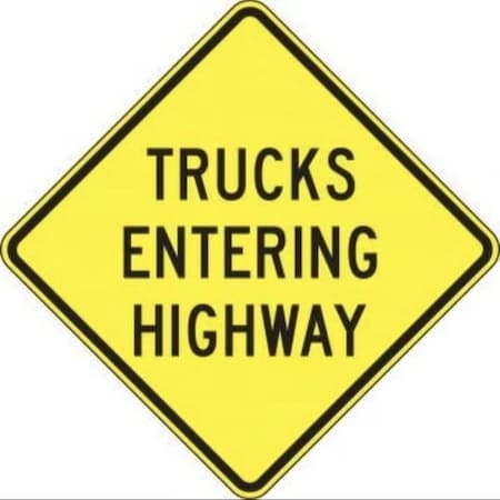 Accuform LANE GUIDANCE SIGN TRUCKS ENTERING FRW425DP FRW425DP